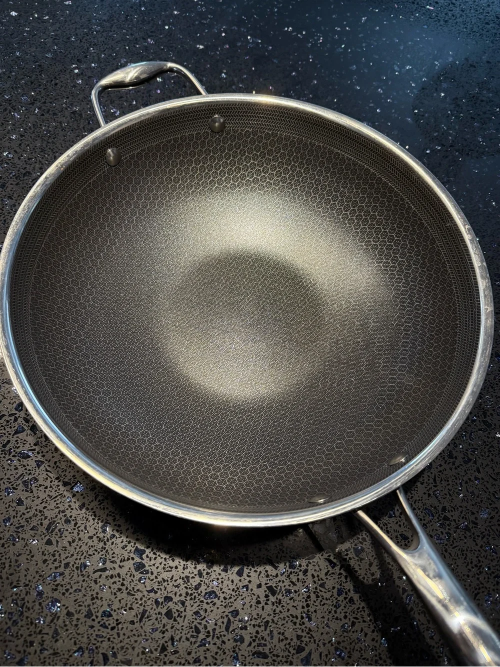 Hexclad used 12 inch Nonstick Wok Pan - Black & Silver Stainless Finish